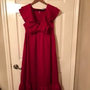 Red Flowy Maxi Dress